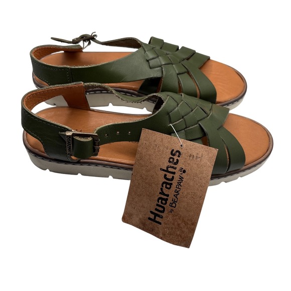 NWT Bearpaw Leah Huaraches Size‎ 6 Slingback Hunter Green - Picture 1 of 10
